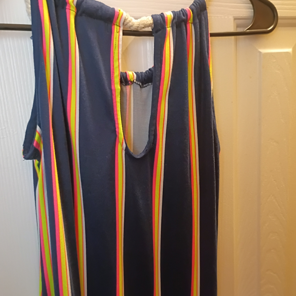 Vibrant Striped Sleeveless Dress
